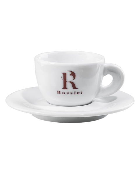 Set 6 tazze da cappuccino Rossini in porcellana con piattino